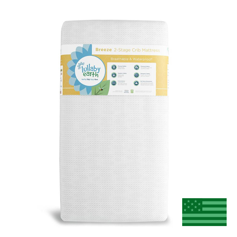 Lullaby Earth Breathe Safe 2 Stage Crib Mattress - Waterproof